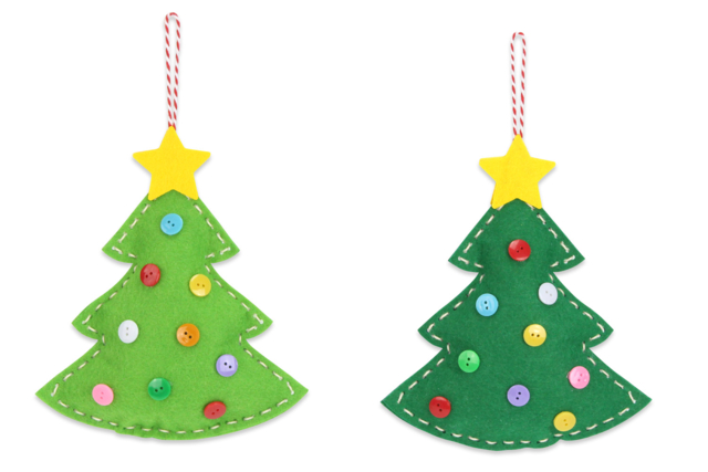 Felt Christmas Tree Ornaments Kit - 6 Pieces - 1 - Felt Kits - 10doigts.com - Kits en feutrine - 10doigts.fr