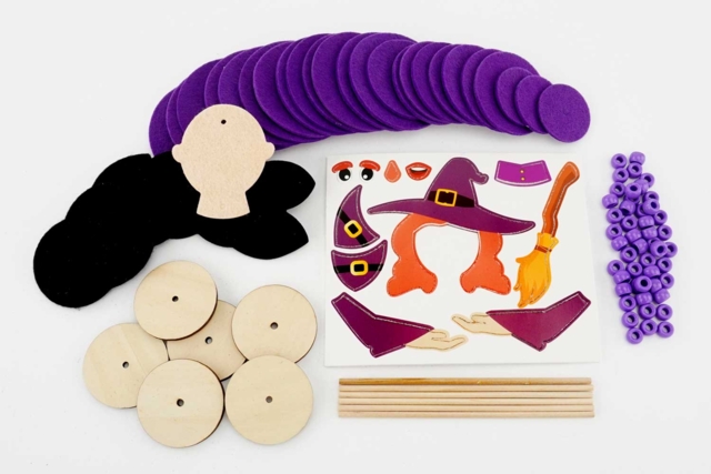 kit brujas de fieltro - Kits créatifs Halloween - 10doigts.fr