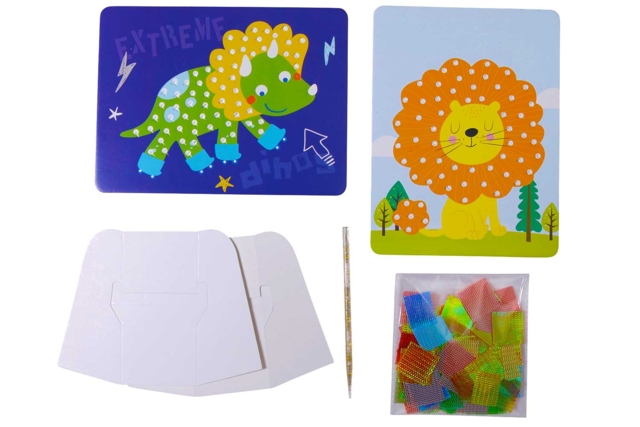 Fabric Picture Kit "Lion and Dino" - 2 Models - 2 - Ready-to-use Kits - 10doigts.com - Kits clés en main - 10doigts.fr