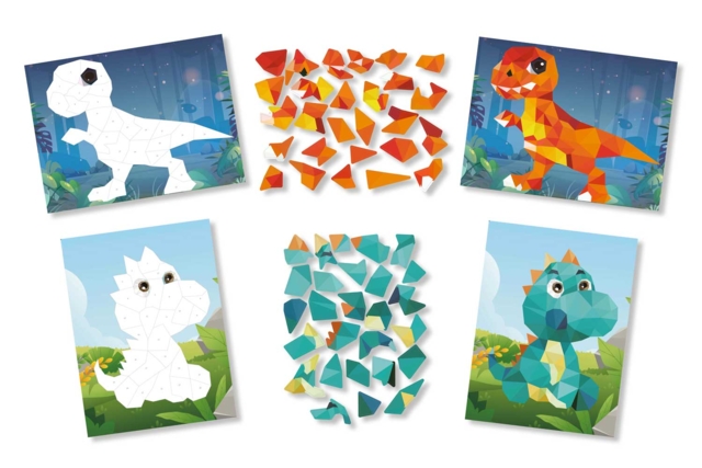 Kit de tableaux de stickers con número A5 de dinosaurios - 2 pcs - Kits animaux et nature : créez votre propre univers sauvage - 10doigts.fr