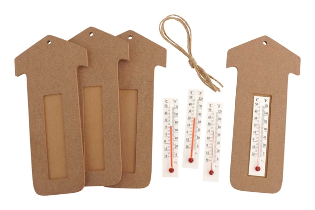 Wooden House Thermometers Kit - 4 Pieces - 4 - Wooden Objects for the Home - 10doigts.com - Objets en bois à décorer pour la maison - 10doigts.fr