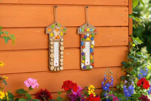 Wooden House Thermometers Kit - 4 Pieces - 2 - Wooden Objects for the Home - 10doigts.com - Objets en bois à décorer pour la maison - 10doigts.fr