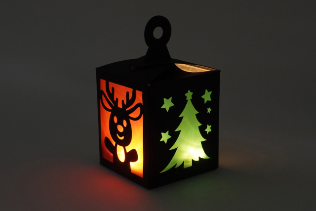 Christmas Stained Glass Lantern Kit - 4 Pieces - 5 - Christmas Lanterns - 10doigts.com - Photophores de Noël à décorer - 10doigts.fr