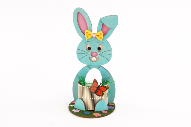 Easter Bunny and Wooden Basket - 4 - Easter Decor Supports - 10doigts.com - Supports de Pâques à décorer - 10doigts.fr