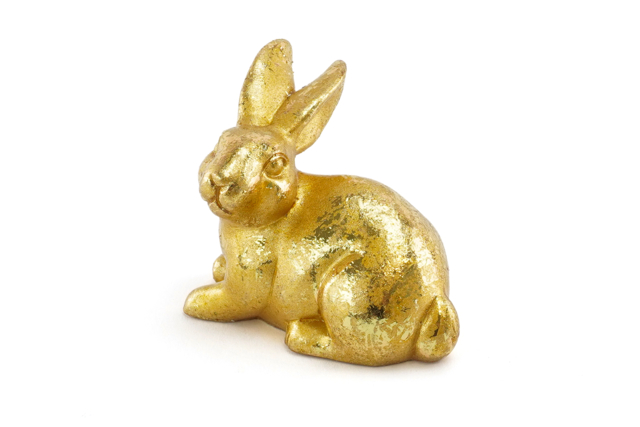 Lapin doré en résine - 1 - Easter Decorative Accessories - 10doigts.com - Accessoires décoratifs de Pâques - 10doigts.fr