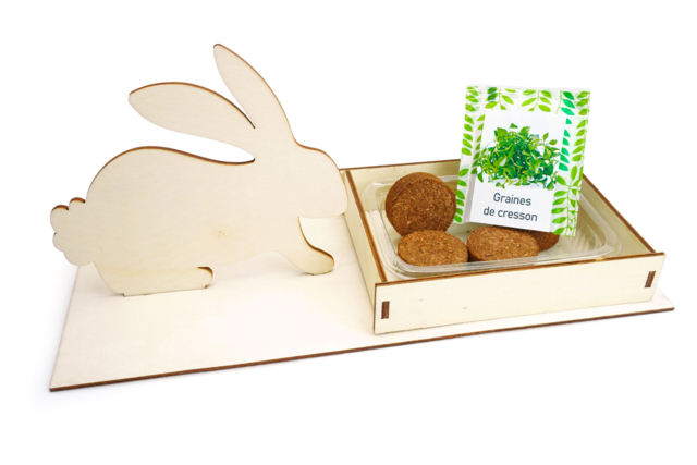 Rabbit Planter Kits + Cresson - 6 pcs - 2 - Easter Craft Kits - 10doigts.com - Kits créatifs Pâques - 10doigts.fr