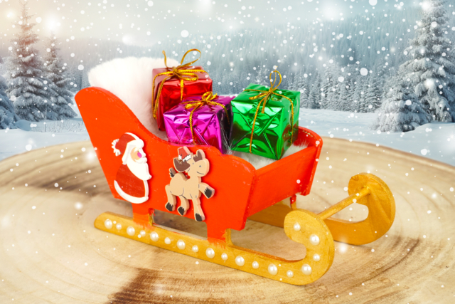 Large Natural Wooden Sleigh - 5 - Christmas Wooden Objects - 10doigts.com - Décorations de Noël en bois - 10doigts.fr