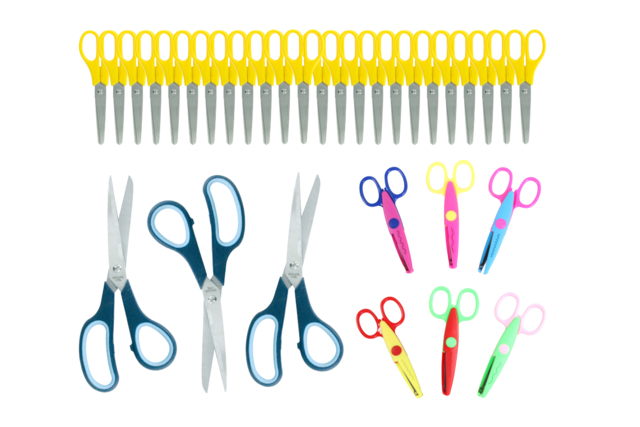 Cutting Classpack - 33 Pairs of Scissors - 1 - Scissors - 10doigts.com - Ciseaux scolaires et créatifs : enfant, gaucher, couture et ciseaux cranteurs - 10doigts.fr