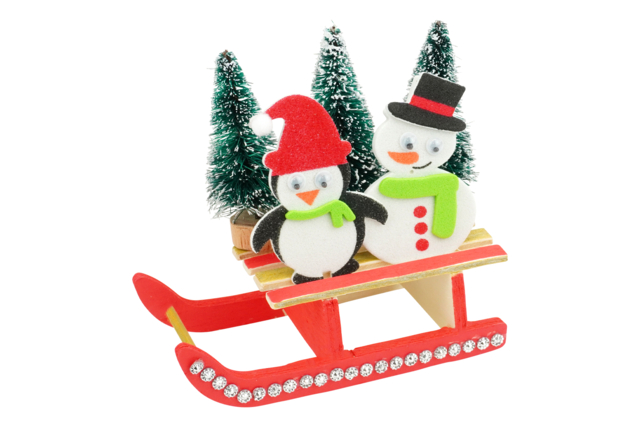 Mini Wooden Sledge - 2 - Christmas Wooden Objects - 10doigts.com - Décorations de Noël en bois - 10doigts.fr