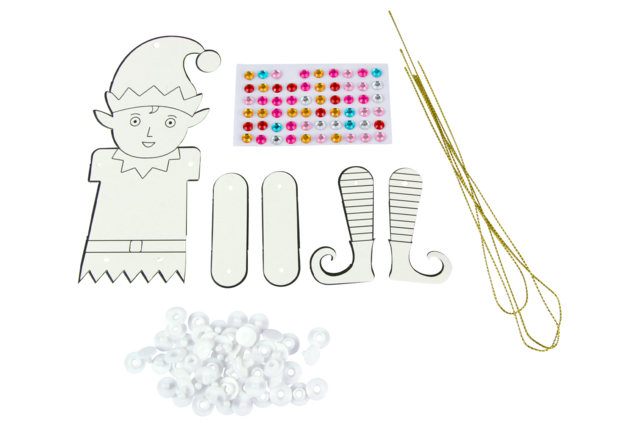Articulated Elf Suspension Kit - 6 Pieces - 3 - Christmas Creative Kits for Children - 10doigts.com - Kits créatifs de Noël pour les enfants - 10doigts.fr
