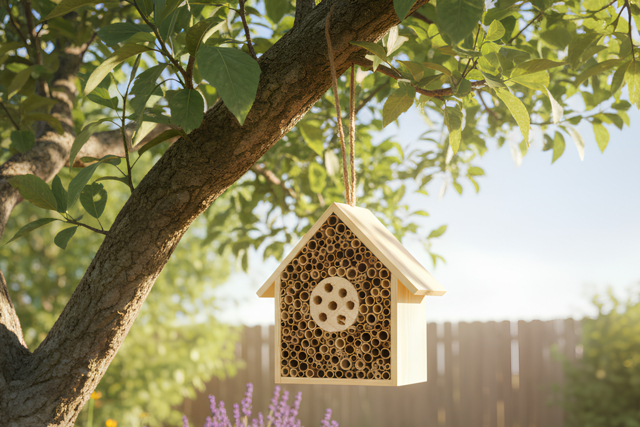 Wooden Insect Hotel - 4 - Wooden Birdhouses and Feeders - 10doigts.com - Nichoirs, mangeoires et refuges en bois à décorer - 10doigts.fr