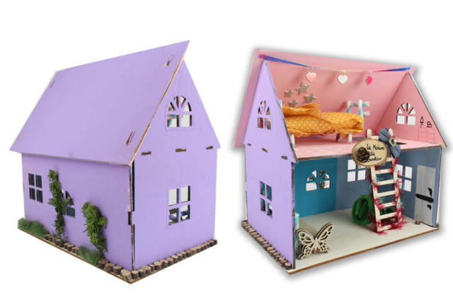 Natural Wood Model House to Assemble - 5 - Wood Models - 10doigts.com - Maquettes en bois - 10doigts.fr