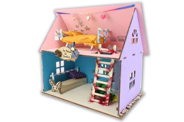 Natural Wood Model House to Assemble - 7 - Wood Models - 10doigts.com - Maquettes en bois - 10doigts.fr