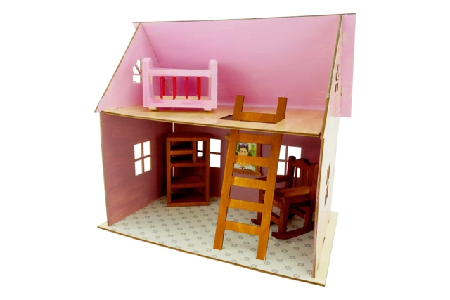 Natural Wood Model House to Assemble - 3 - Wood Models - 10doigts.com - Maquettes en bois - 10doigts.fr