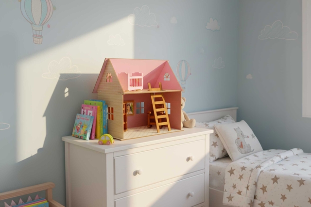 Natural Wood Model House to Assemble - 2 - Wood Models - 10doigts.com - Maquettes en bois - 10doigts.fr