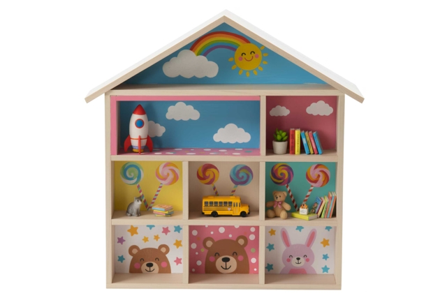 Shelf House - 2 - Hanging Decorations and Wall Decor - 10doigts.com - Suspensions et déco murale en bois à décorer - 10doigts.fr