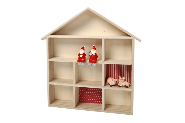 Shelf House - 3 - Hanging Decorations and Wall Decor - 10doigts.com - Suspensions et déco murale en bois à décorer - 10doigts.fr