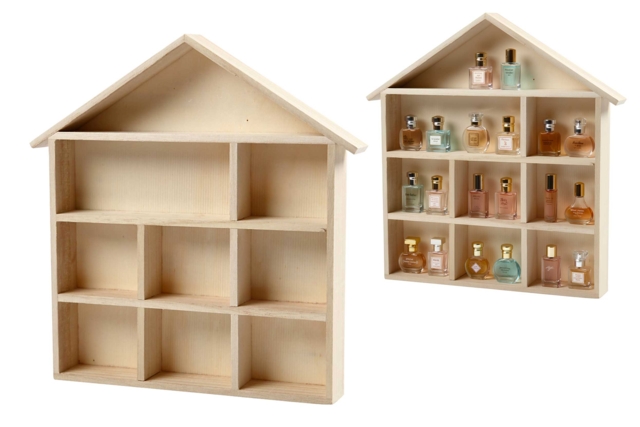 Shelf House - 1 - Hanging Decorations and Wall Decor - 10doigts.com - Suspensions et déco murale en bois à décorer - 10doigts.fr