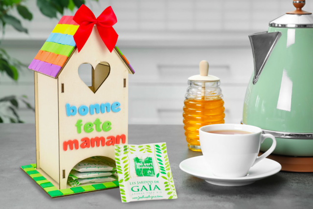 Wooden Tea Bag House - 2 - Wooden Objects for the Kitchen - 10doigts.com - Objets en bois à décorer pour la cuisine - 10doigts.fr