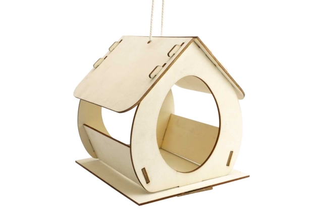 Wooden House Birdhouse - 1 - Wooden Birdhouses and Feeders - 10doigts.com - Nichoirs, mangeoires et refuges en bois à décorer - 10doigts.fr