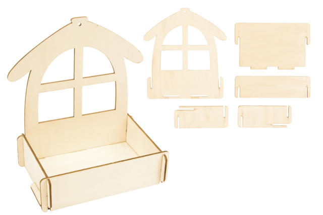 Wooden House Feeder to Assemble - 1 - Wooden Birdhouses and Feeders - 10doigts.com - Nichoirs, mangeoires et refuges en bois à décorer - 10doigts.fr