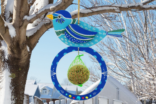 Bird Feeders + Fat Balls - 6 pcs - 3 - Wooden Birdhouses and Feeders - 10doigts.com - Nichoirs, mangeoires et refuges en bois à décorer - 10doigts.fr