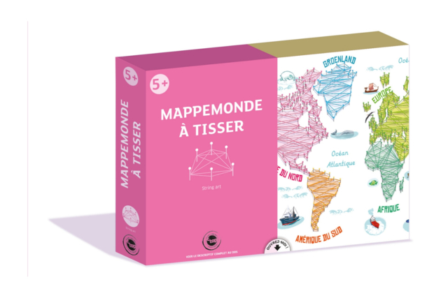 World Map Craft Kit - String Art Activity - 1 - String Art Kit - 10doigts.com - Coffret String Art - 10doigts.fr