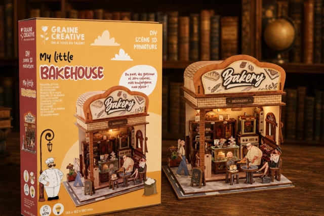 Miniature model with lighting - "The Bakery" - Maquettes en bois - 10doigts.fr