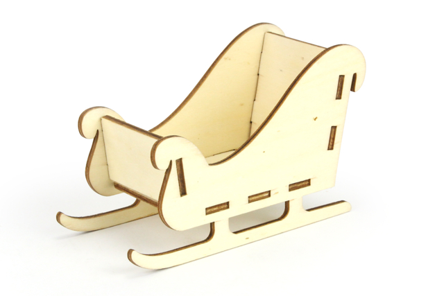 Wooden Sleigh to Assemble - 13 cm - 1 - Christmas Wooden Objects - 10doigts.com - Décorations de Noël en bois - 10doigts.fr
