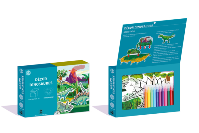 Dinosaur Kit - Construction and Magic Plastic - 6 - 3D Construction Kit - 10doigts.com - Kit plastique fou : des coffrets créatifs prêts à l'emploi - 10doigts.fr