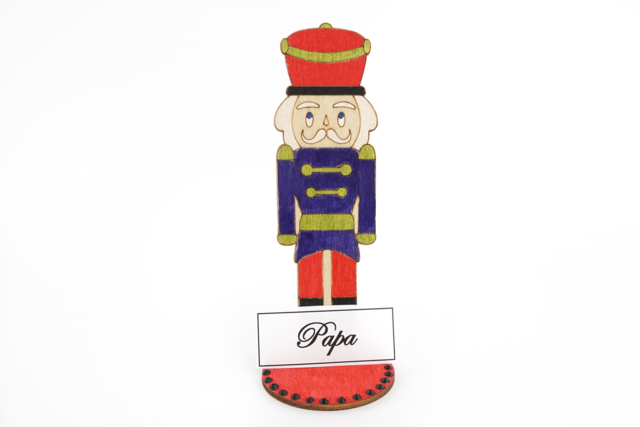 Nutcracker Place Holders - 4 Pieces - 3 - Christmas Wooden Objects - 10doigts.com - Décorations de Noël en bois - 10doigts.fr