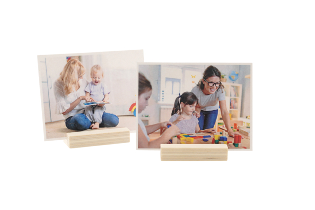 Rotulador de lugar de madera con ranura - Cadres photo en bois à décorer - 10doigts.fr