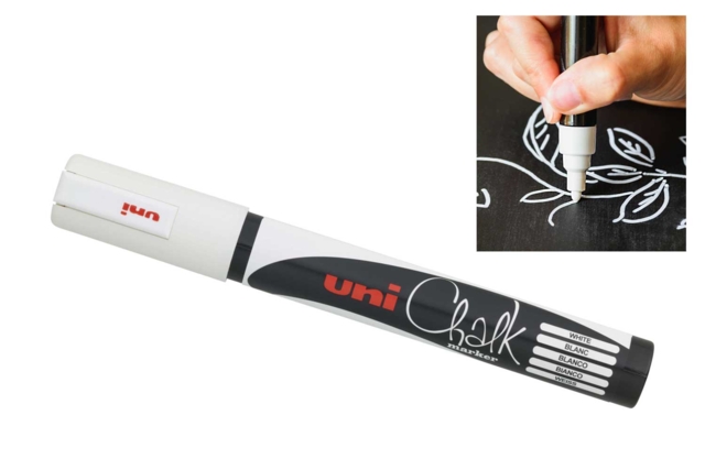 White Chalk Marker Posca - 1 - Chalks, Boards, Slates - 10doigts.com - Craies, tableaux et ardoises : l'espace de toutes les expressions - 10doigts.fr