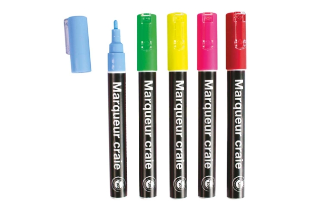 Chalk Markers High Pigmentation - 5 Colors - 1 - Chalk Marker - 10doigts.com - Feutre marqueur craie liquide - 10doigts.fr