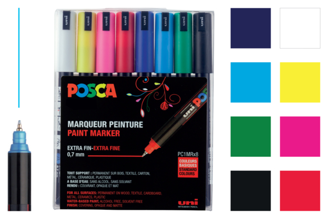 rotuladores posca - Feutres pointes fines : la précision pour le dessin et l'écriture - 10doigts.fr