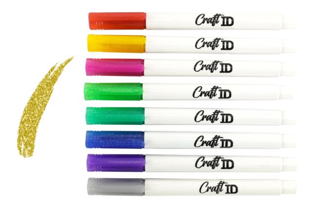 Glitter Markers - 8 Colors - 1 - Glitter Paints and Markers - 10doigts.com - Peinture et marqueurs à paillettes : apportez de l'éclat à vos créations - 10doigts.fr