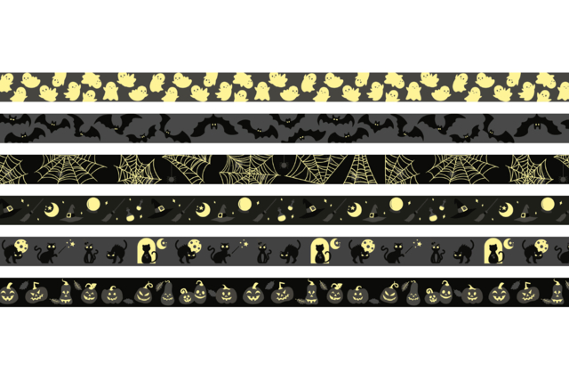 Phosphorescent Masking Tape "Halloween" - 6 Rolls - 2 - Colored Adhesives and Masking Tape - 10doigts.com - Adhésifs colorés et Masking tape - 10doigts.fr