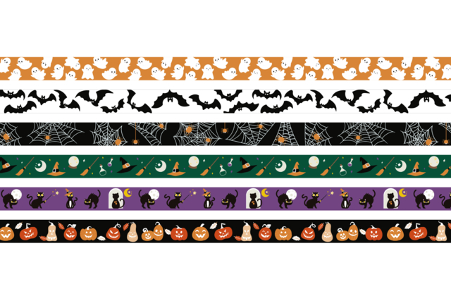 Phosphorescent Masking Tape "Halloween" - 6 Rolls - 1 - Colored Adhesives and Masking Tape - 10doigts.com - Adhésifs colorés et Masking tape - 10doigts.fr