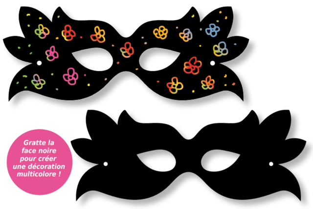 Scratching Venetian Masks - 4 Pieces - 3 - Scratch and Punch Cards - 10doigts.com - Cartes à gratter et à poinçonner : révélez votre créativité en relief - 10doigts.fr
