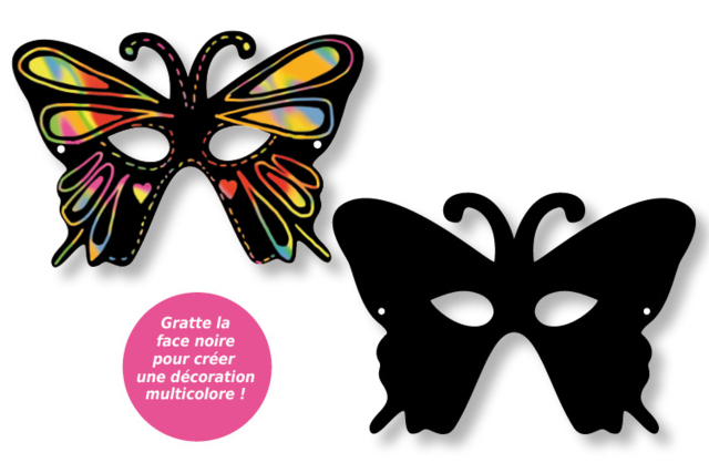 Scratching Venetian Masks - 4 Pieces - 5 - Scratch and Punch Cards - 10doigts.com - Cartes à gratter et à poinçonner : révélez votre créativité en relief - 10doigts.fr