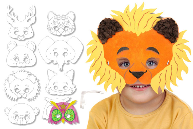 Masque animal lion - Masques créatifs enfants - 10doigts.fr