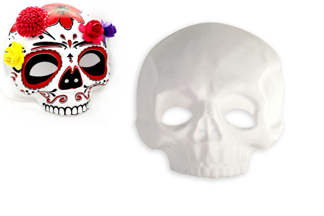 Half Skull Mask - 1 - Creative Masks for Kids - 10doigts.com - Masques créatifs enfants - 10doigts.fr