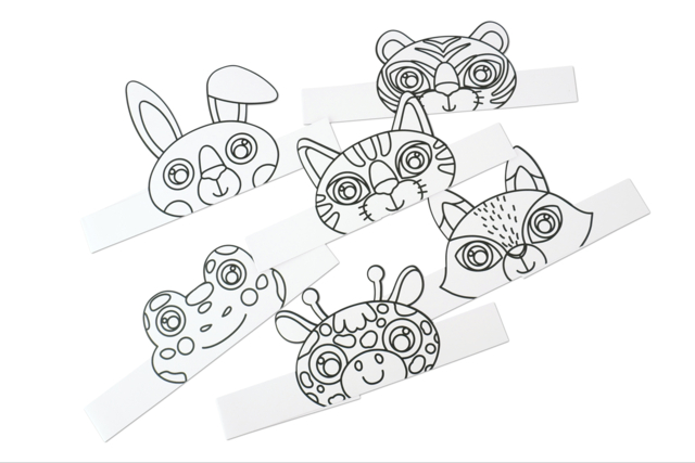 Animal Crowns to Color - 6 Animals - 7 - Crowns and Hats for Carnival: Creative Activities for Children - 10doigts.com - Couronnes et chapeaux de Carnaval à colorier et à décorer pour les enfants - 10doigts.fr