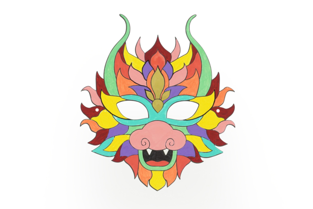 Coloring Masks Dragons - 4 Designs - 6 - Creative Masks for Kids - 10doigts.com - Masques créatifs enfants - 10doigts.fr