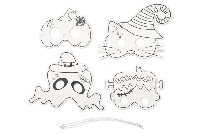 halloween-colouring-masks - Masques créatifs enfants - 10doigts.fr