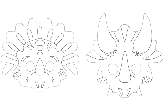 Dinosaur Coloring Masks - 4 Pieces - 3 - Coloring Masks - 10doigts.com - Masques à colorier pour enfants - 10doigts.fr