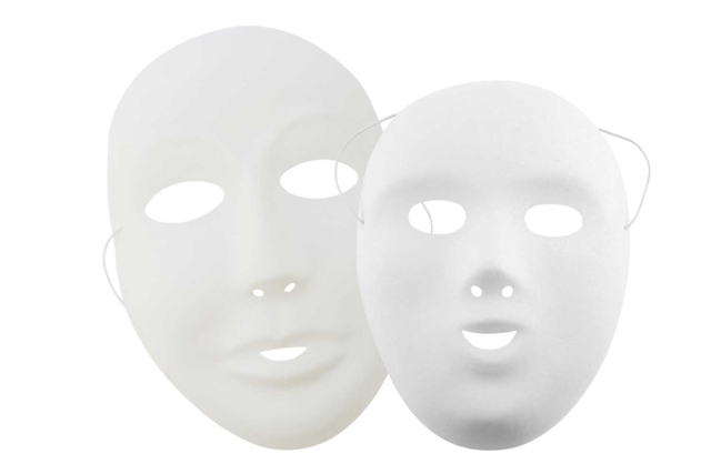 White Decoratable Masks - Various Sizes - 1 - Creative Masks for Kids - 10doigts.com - Masques créatifs enfants - 10doigts.fr