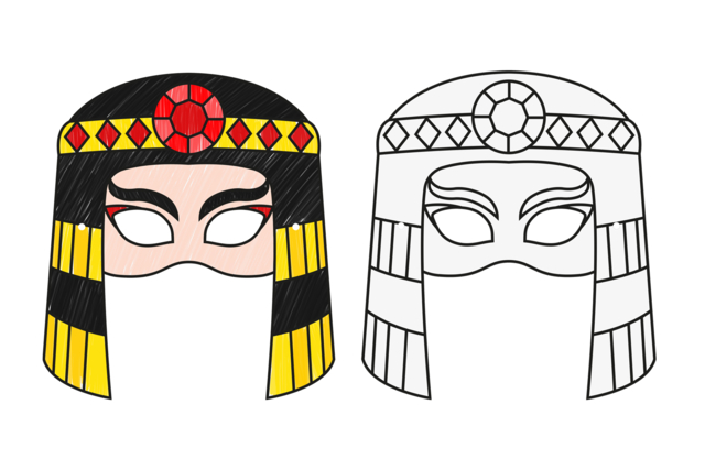 Egyptian Coloring Masks - 4 Pieces - 4 - Coloring Masks - 10doigts.com - Masques à colorier pour enfants - 10doigts.fr