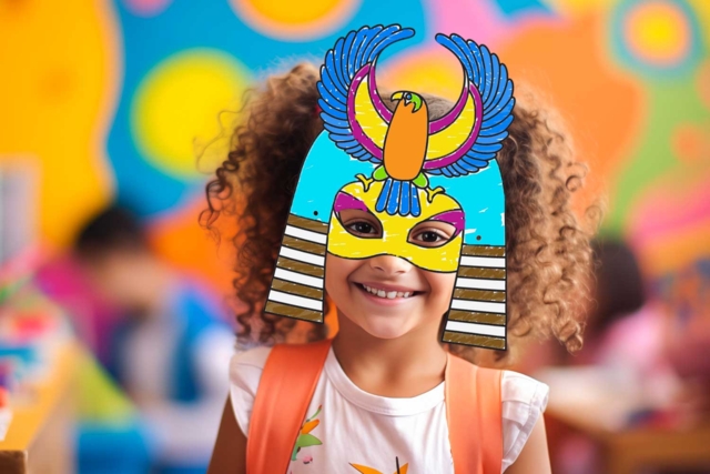 Egyptian Coloring Masks - 4 Pieces - 2 - Coloring Masks - 10doigts.com - Masques à colorier pour enfants - 10doigts.fr
