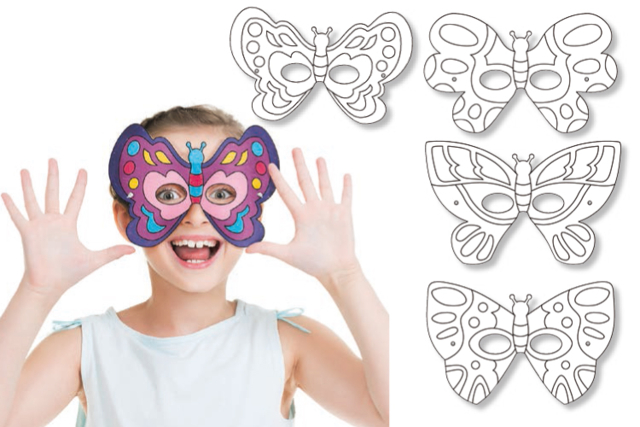 Butterfly Coloring Masks - 4 Designs - 0 - Creative Masks for Kids - 10doigts.com - Masques créatifs enfants - 10doigts.fr